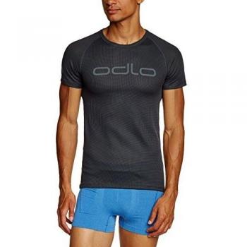 Odlo - Shirt S/S Crew Neck Logo Line, Color Ebony Grey, Talla M