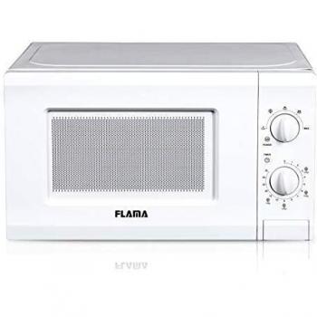 Flama Microondas Blanco 1817FL, 700W, Capacidad de 20L, 5 Programas Automáticos, Función de Descongelación, Control Manual, Iluminación interior
