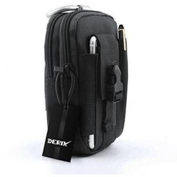 Bolsa compacta MOLLE EDC 1000D Nylon, Bolsa Tactica, Paquete de Bolso/Bolsa de cintura, Riñoneras para Herramientas Pequeñas de Multiusos al Aire Libre con Mosquetón de Aluminio Gratuito Color Negro