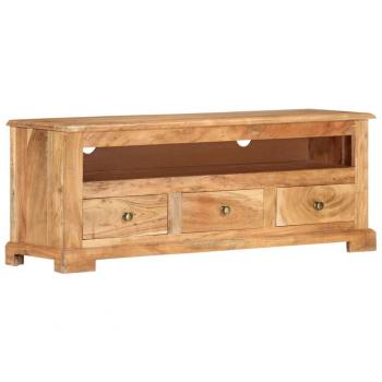 Mueble de TV de madera maciza de Acacia 110x30x40 cm marrón