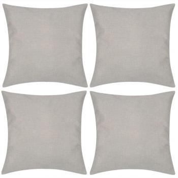 vidaXL 4 fundas blancas para cojines de imitación de lino con dimensiones 80 x 80 cm