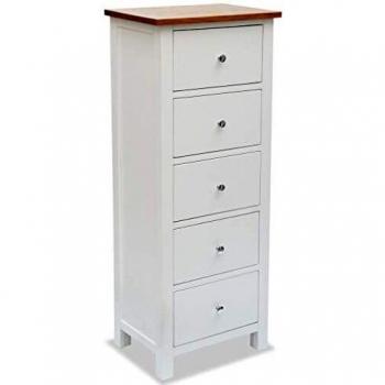 vidaXL Madera Maciza Roble Cajonera Sinfonier 45x32x115 cm Cajones Organizador