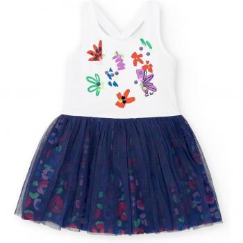 Tuc Tuc - Vestido de niña combinado de tirantes con falda de tul Rockin The Jungle