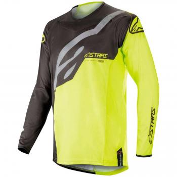 Alpinestars Camiseta De MX 2019 Techstar Factory Negro-Amarillo-Fluorescent