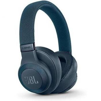 JBL E65 BTNC - Auriculares inalámbricos con Bluetooth y cancelación de ruido activa, botón como control remoto incorporado, sonido JBL, azul