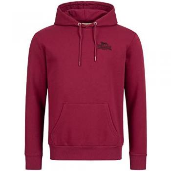 Lonsdale Talmine Red Oxblood Black Hoodie for Men 2XL
