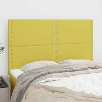 Cabecero de cama 4 piezas Verde 72x5x78/88 cm Tela