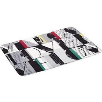 D,casa - Alfombra multiuso extrasuave gris love microfibra 70x45 cm