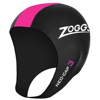 Gorro de natación Zoggs Neo Cap 3 neopreno unisex color negro, rosa y blanco tamaño L-XL