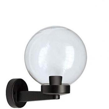 Aplique Exterior Velamp SPH206P con Esfera Transparente de PMMA 200mm y Conexión E27, Impermeable (IP65)