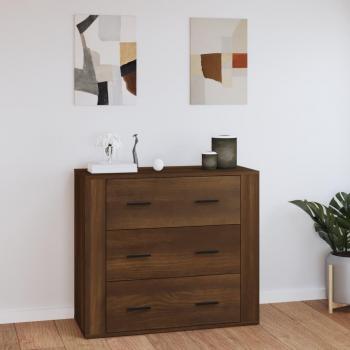Aparador de madera contrachapada marrón roble 80x33x70 cm - Mueble de Almacenaje de Salón, Armarios con Puertas, Cajón de Madera, Buffet para salón Moderno, Arm