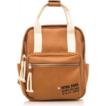 Mochila Mustang para mujer Nare Marrón con cierre de cremallera