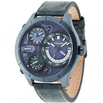 Police 14638XSUBL/03 - Reloj de Cuarzo para Hombre con Esfera y Correa de Piel Azules 14638/03