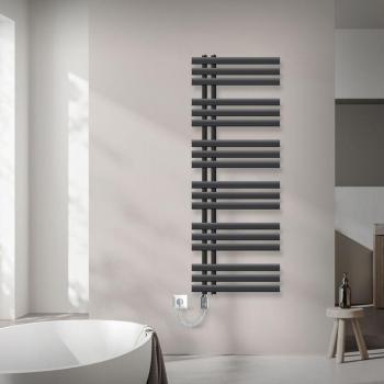 Radiador de Toallas Eléctrico Moderno ECD Alemania Iron EM 1200W - 500 x 1400 mm - Antracita