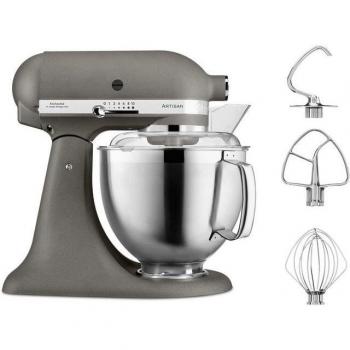 Batidora de pie KitchenAid Artisan 5KSM185PSEGR, 300 W, Gris Imperial, 4.8L, 10 Velocidades