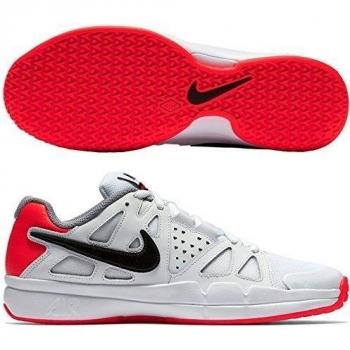 Nike Air Vapor Adavantage Omni, Zapatillas de Tenis Para Hombre, Blanco / Negro / Rojo