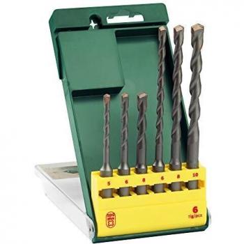 Bosch Home and Garden 2607019447 Bosch 2607019447-Set con 6 brocas SDS-plus para martillos perforadores ligeros, 0 W, 0 V, Verde, Amarillo, Set de 6 Piezas