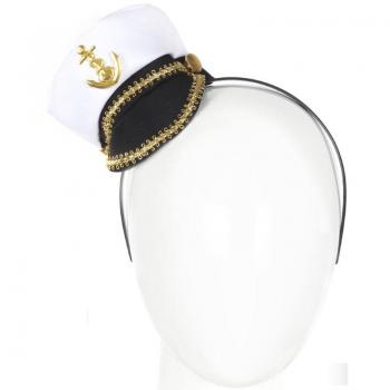 Diadema Mini Gorra Marine blanca