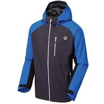 Dare2B Ascension-Chaqueta De Tejido Elástico Impermeable, Transpirable Jackets Waterproof Shell, Hombre, Ebony Grey/Atheltic Blue, S