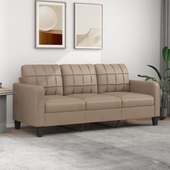 Sofá de 3 plazas Cappuccino en cuero sintético 180 cm