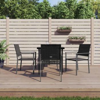 vidaXL 5 Piece Garden Dining Set Poly Rattan and Steel