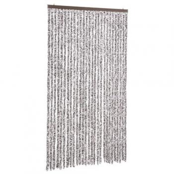 Cortina Mosquitera Chenilla Marrón y Beige 118x220 cm