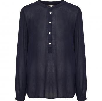 Kaffe Women's Midnight Marine Puff Sleeve Blouse Size M