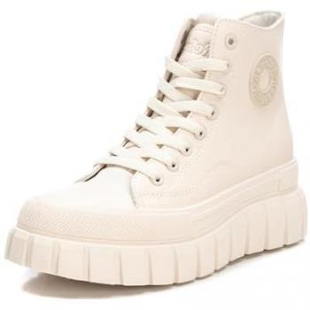 Botines de Mujer Refresh con Puntera de Goma y Cordones, Plataforma Beige, Casual y Urbano, Modelo 172359