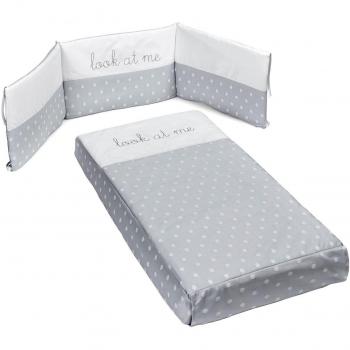 Cotinfant - Conjunto Colcha + Protector New Topo para Cuna 120 x 60 cm. gris