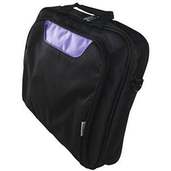 Approx Elegant Nylon Bag with Multiple Compartment for 15.6-Inch Laptops - Black/Purple