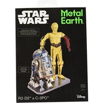 MetalEarth Gift Box Set: Star Wars R2-D2 & C-3PO 3D Metal Model Kit, 5.5 Sheets, Gift Box, Ages 14+