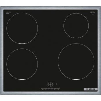 Placa de Inducción Bosch Serie 4 PIE645BB5E, 60 cm, Negra, Autárquica, 4 Zonas de Cocción con Temporizador