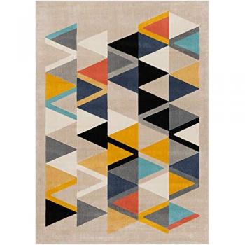 Surya Milano Modern Boho Scandinavian Short-Pile Area Rug, 160x220 cm, Multicolor/Beige