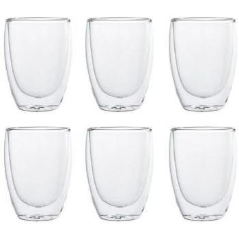 Set 6 Vasos Altos de Vidrio 30CL Transparente, Liso, Ecológicos y Apto para Microondas y Frigorífico