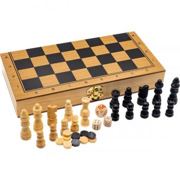 Ajedrez, Damas y Backgammon Plegable de Madera FSC 100% Aquamarine Games