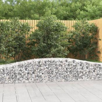 Cestas de gaviones 4 uds forma de arco hierro 400x50x40/60 cm Plateado