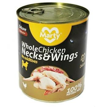 MARTY Lata Perro Alitas Pollo Cuello, MARTY, 800 g, Perro