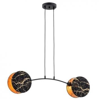 Lámpara de Suspensión Motif EPIKASA, Acero con recubrimiento de polvo, Negro y Oro, 82x100x11 cm