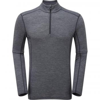 Montane para Hombre Primino 140g Zip Camiseta de Cuello Negro 2XL