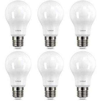 Linkind Bombilla LED de 8,2 W, equivalente a una bombilla de 60 W, E27, 5000 K, blanco frío, 820 lm, ángulo de haz de 220°, ERP, certificado CE, no regulable, pack de 6 unidades