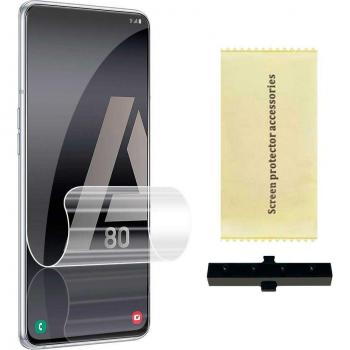 Protector de Pantalla Hidrogel para Samsung Galaxy A80, Lámina Protectora Cobertura Total, Anti-Huellas