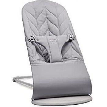 BabyBjörn Hamaca Bliss, Bastidor gris claro, Algodón, Acolchado pétalo, Gris claro