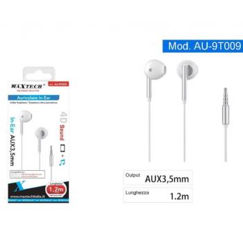 Auriculares In-ear con Cable de 1,2 Metros y Conector Aux de 3,5mm para Smartphone Au-9t009