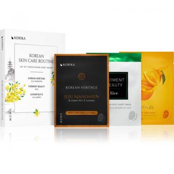 KORIKA Korean Skin Care Routine Set of 3 Brightening Sheet Masks