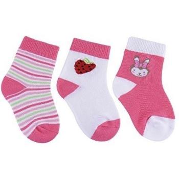samber 3-Pair fino algodón peinado calcetines de los niños Neutral calcetines de bebé absorbe rosa rosa Talla:M