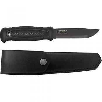 Morakniv Garberg BlackBlade Cuchillo de Supervivencia con Hoja Negra y Funda de Cuero