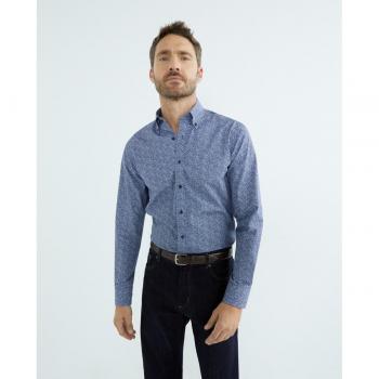 Camisa de hombre casual estampada manga larga Mirto
