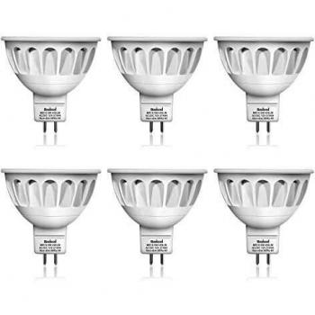 MR16 GU5.3 Bombillas LED, equivalente a bombillas halógenas de 50 W, 450 lm 5 W, 2700 K blanco suave, no regulable, luz empotrable, foco LED, paquete de 6