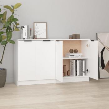 Aparadores de Madera Contrachapada 2 uds 60x30x70 cm con Puertas y Cajón, Mueble de Almacenaje Moderno para Salón, Armario Auxiliar y de Almacenamiento