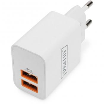 Cargador USB de 2 puertos USB-A, 15,5 W (Digitus DA-10061)